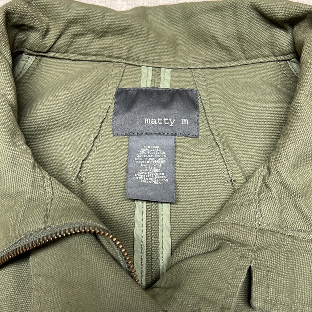 Matty M Linen-Blend Olive Green Utilitarian Jacket - Picture 4 of 8